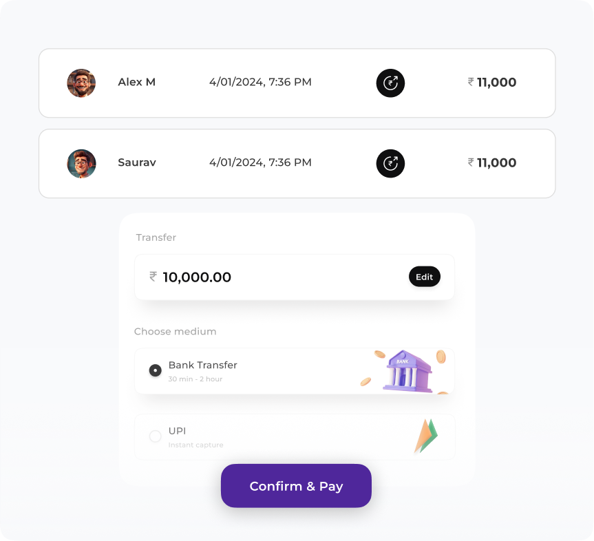 Claim settlement platform dashboard snippet